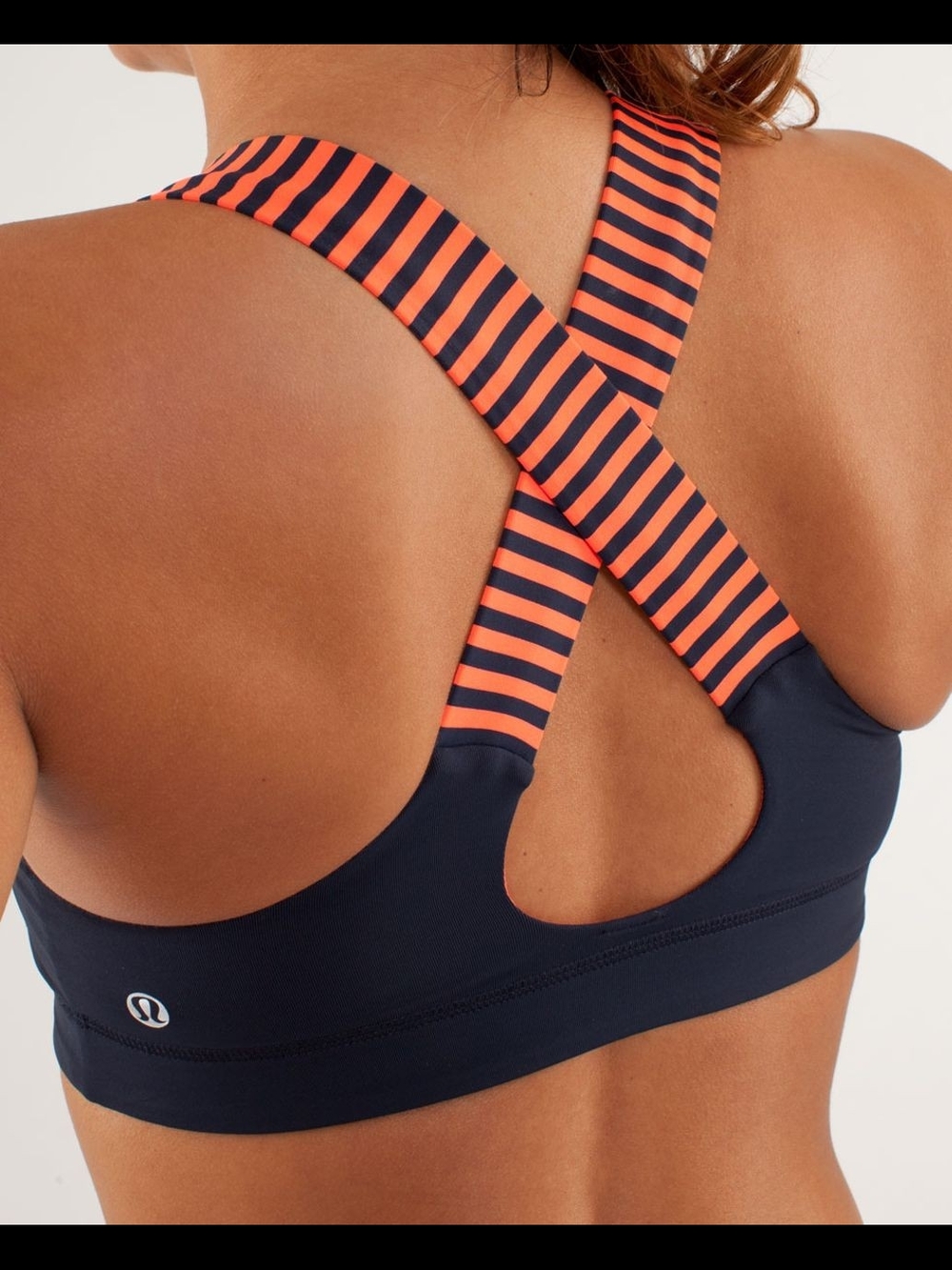 lululemon All Sports Bra  Inkwell with Orange Striped Crossback